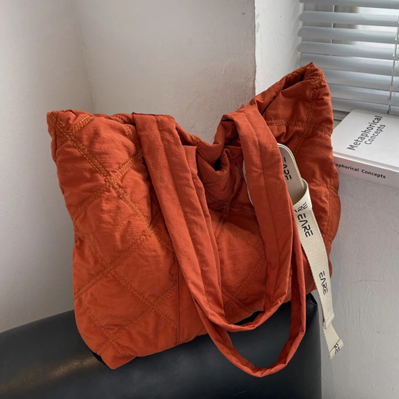 handbags for women winter soft Down space tote bag Fashion Shoulder Female bag Womens purses messenger bag 241205