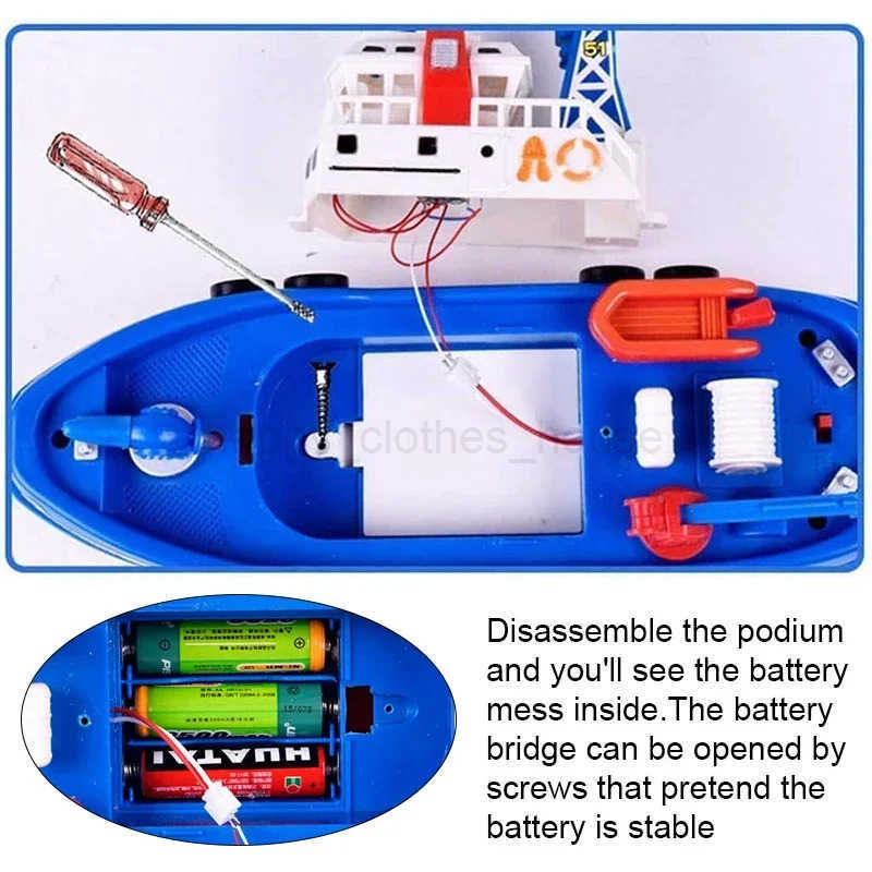 Electric Marine Rescue Boat Baby Toy Fire-fighting Boat Speedboat Toy with Light and Sound Light Up Toys for Kids SwimmingXJ241207