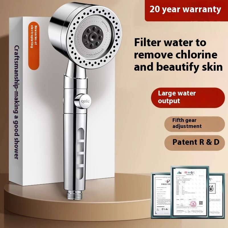 5-speed filtered super strong sun drying showerhead, head, pressurized shower showerhead set