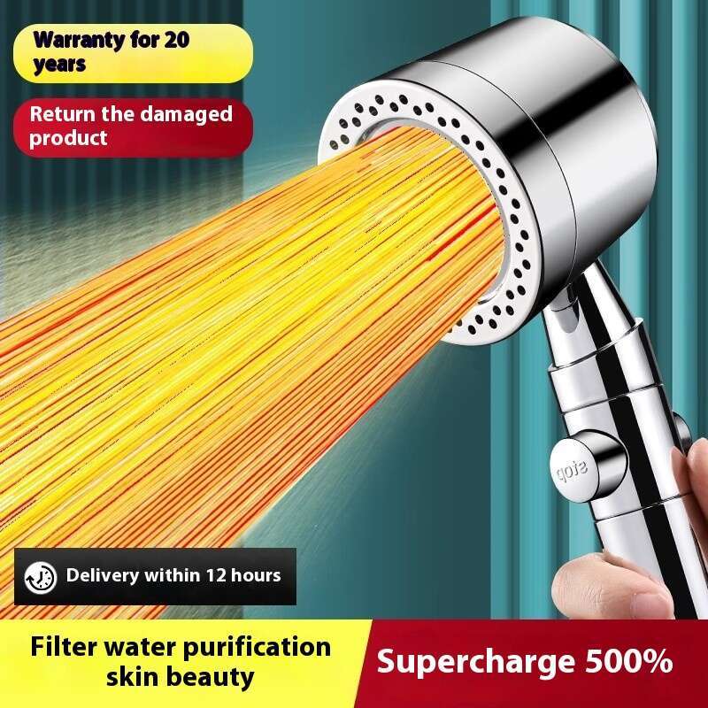 5-speed filtered super strong sun drying showerhead, head, pressurized shower showerhead set