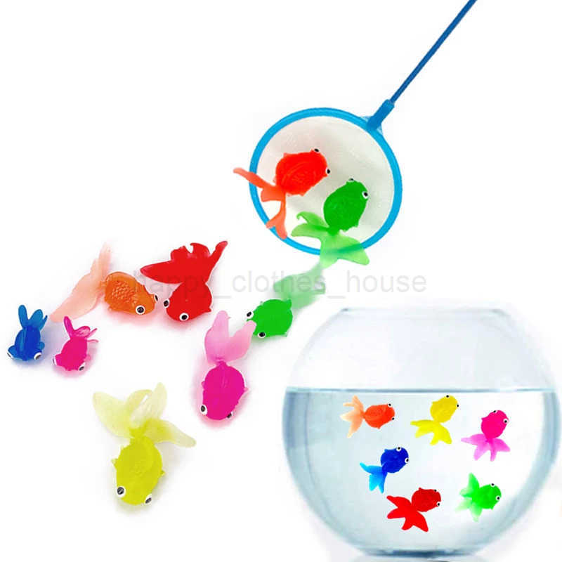 7pcs/set Kids Soft Rubber Gold Fish Baby Bath Toys for Children Simulation Mini Goldfish Water Toddler Fun Swimming Beach GiftsXJ241207