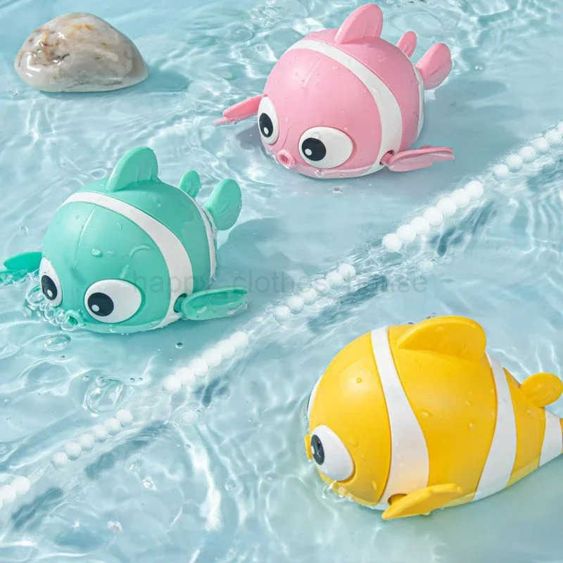 Cute Bath Toys Swimming Fish Bath Toy for Toddlers 1-3 Floating Wind Up Toys for Boy Girl New Born Baby Bathtub Toddler ToysXJ241207
