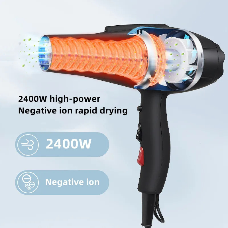 X5X6 High Power Wind Hair Dryer 2400W High Power Negative Ion Quick Drying Home Hair Gallery Styling Professional Hair Drye 241206