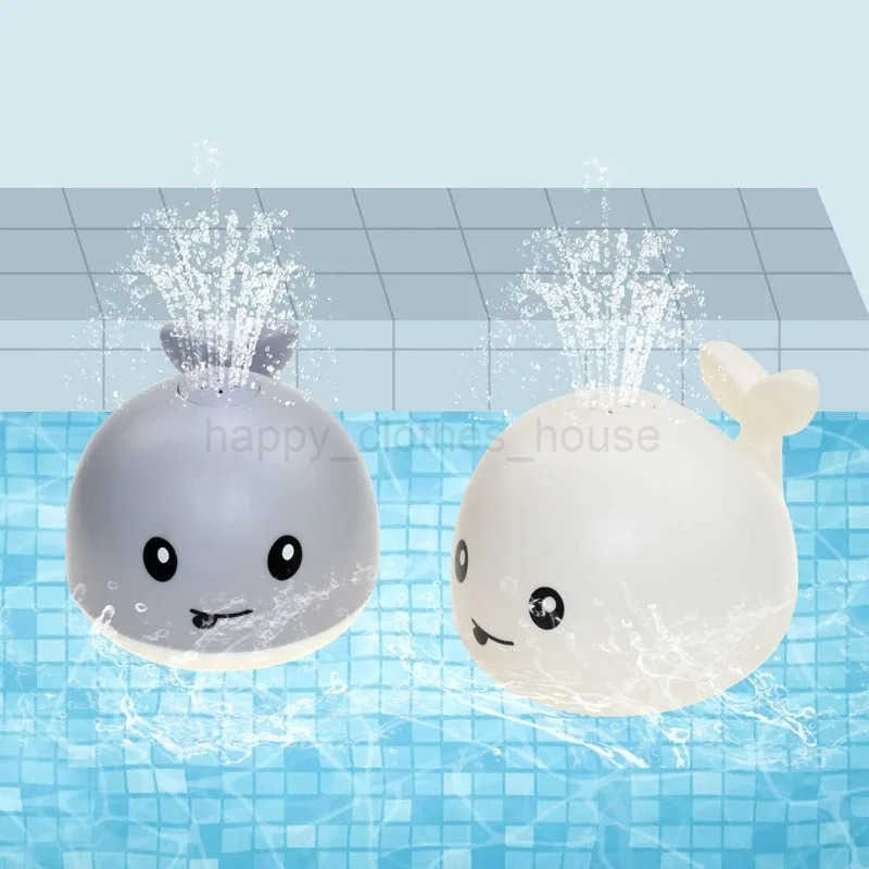 Baby Bath Toys Automatic Induction Simulation Whale Shaped Led Light Sensing Bath Water Spray Whale Toy Childrens Water ToyXJ241207