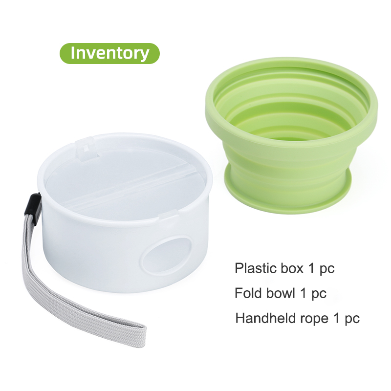Pet BowlFolding Silicone BowlDog Drinking BowlOutdoor Pet Multifunctional Feeding SetPortable BoxPick Up Poop Bag