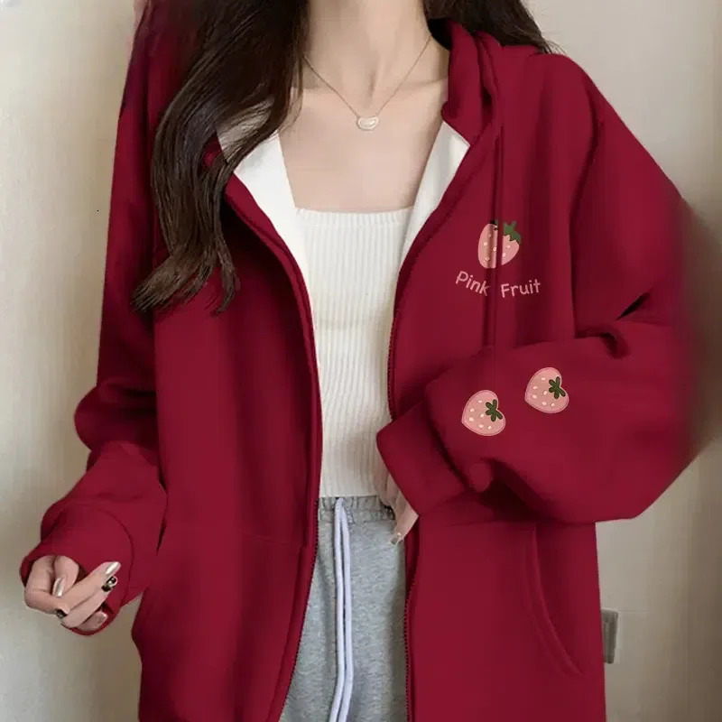 Cute and Lazy Style Hoodie for Women Small Stature College Trend Front Shoulder Top Early Spring Korean Version Cardigan Clothes 241203