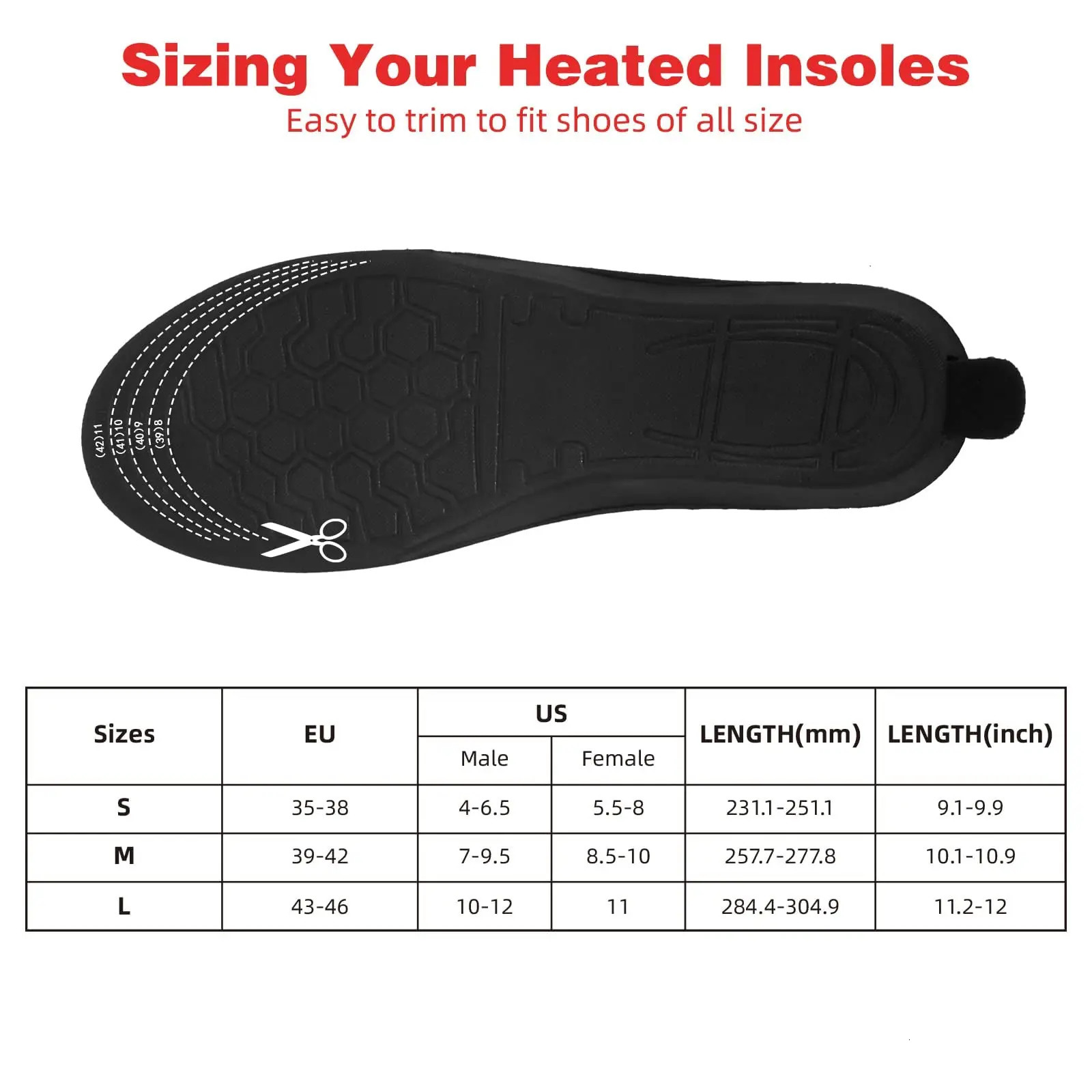 Heating pad - Male and female electric heating pads can be recharged cut heating pads shoe pads 3 heating levels 241206