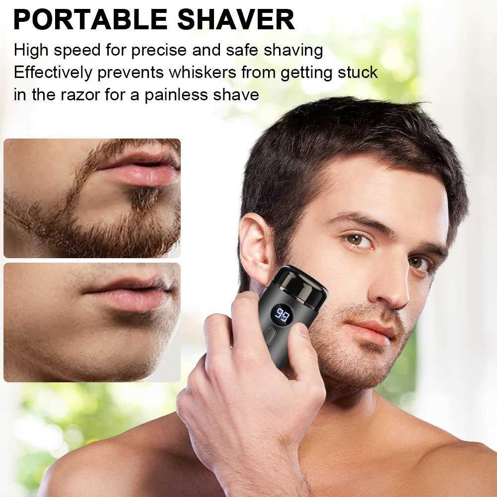 Mini Electric Shaver Portable Powerful Storm Razor for Men Women Wet and Dry USB Rechargeable Power Display Body Hair TrimmerXJ241207
