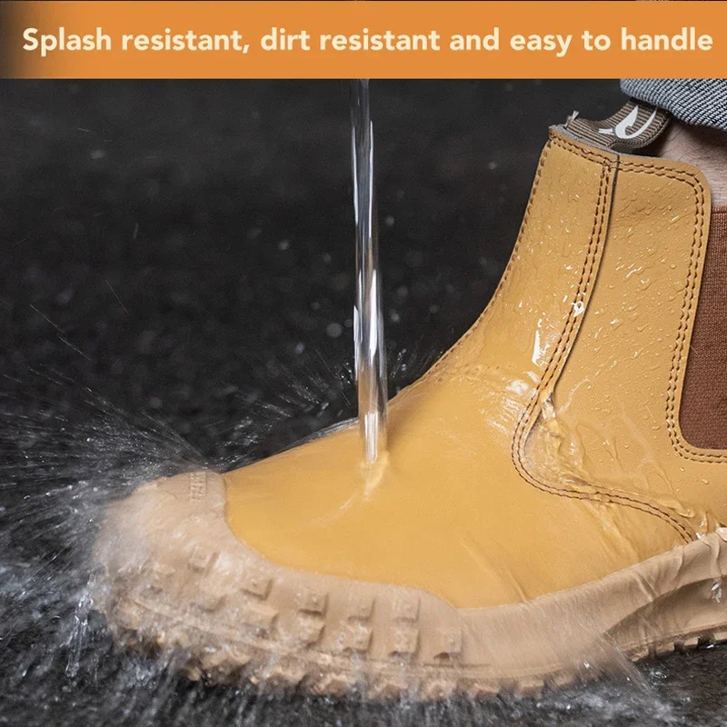 High quality mens work boots shock-absorbing perforated safety shoes Chelsea boots anti slip welded shoes 241206