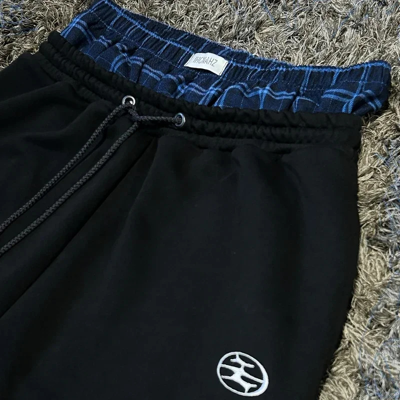 Y2K Retro Sports Pants Trend Double Waist Skateboarding Boxing Pants Hip Hop Mens Street Womens Casual Loose Sports Pants 241205