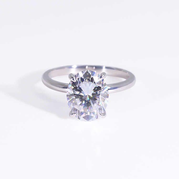 Custom handmade Fine Jewelry S925/10K/14K Solid Gold 1CT~4CT Oval Moissanite Women Engagement Anniversary Wedding Rings