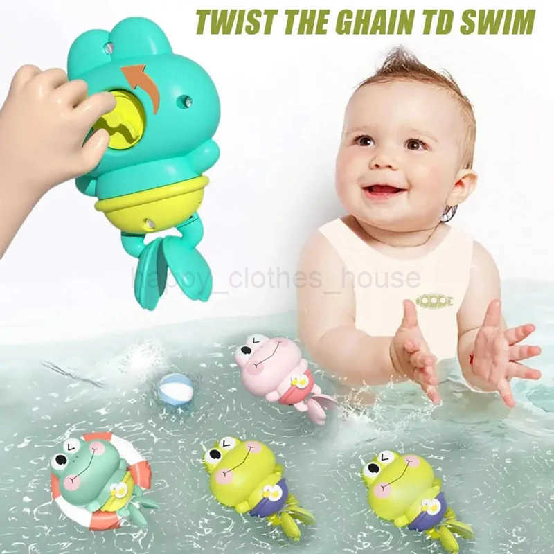 Baby Clockwork Bath Toys Cute Animals Swimming Frog Floating Toys for Kids Pool Games Baby Bathtub Bathroom Bath Water Play ToysXJ241207