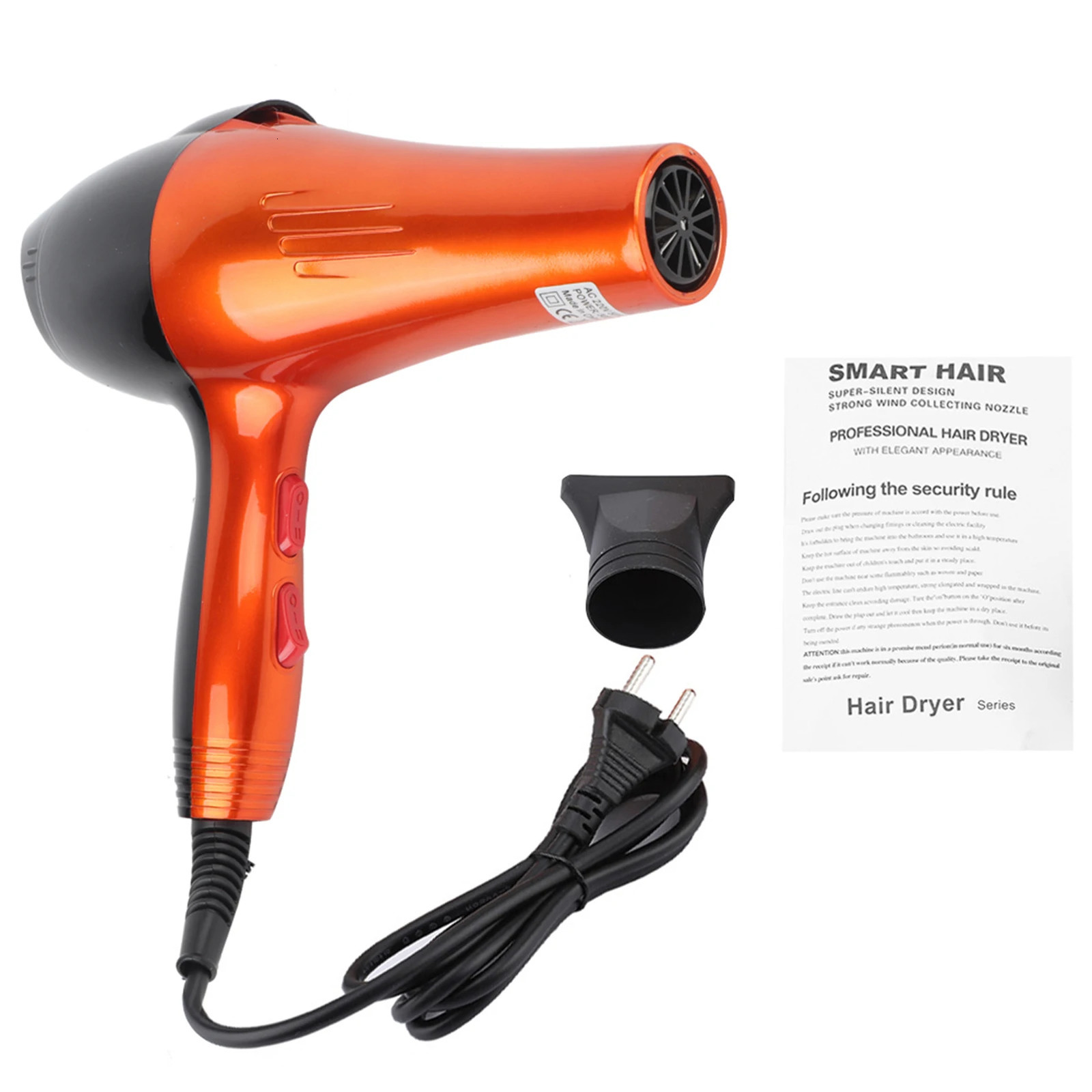 220V 3000W Hair Dryer Cold with 4 Settings - Professional Styling Tool for Barber Shops EU Plug 241206