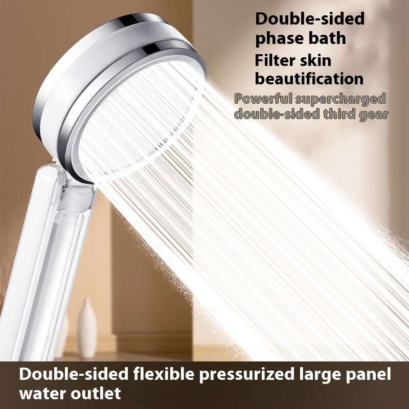 Double sided household bathroom water heater, pressurized shower showerhead, showerhead set
