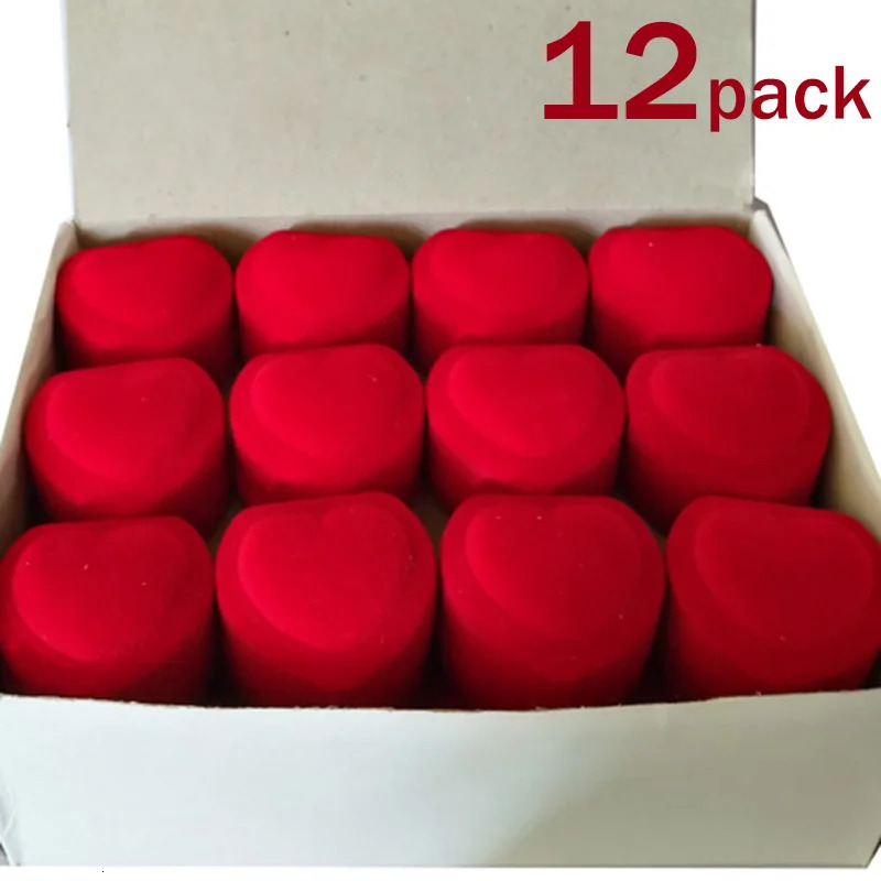 Heart shaped ring box velvet red bead treasure box earring display box bracket gift box wedding ring box counter display ring 241206