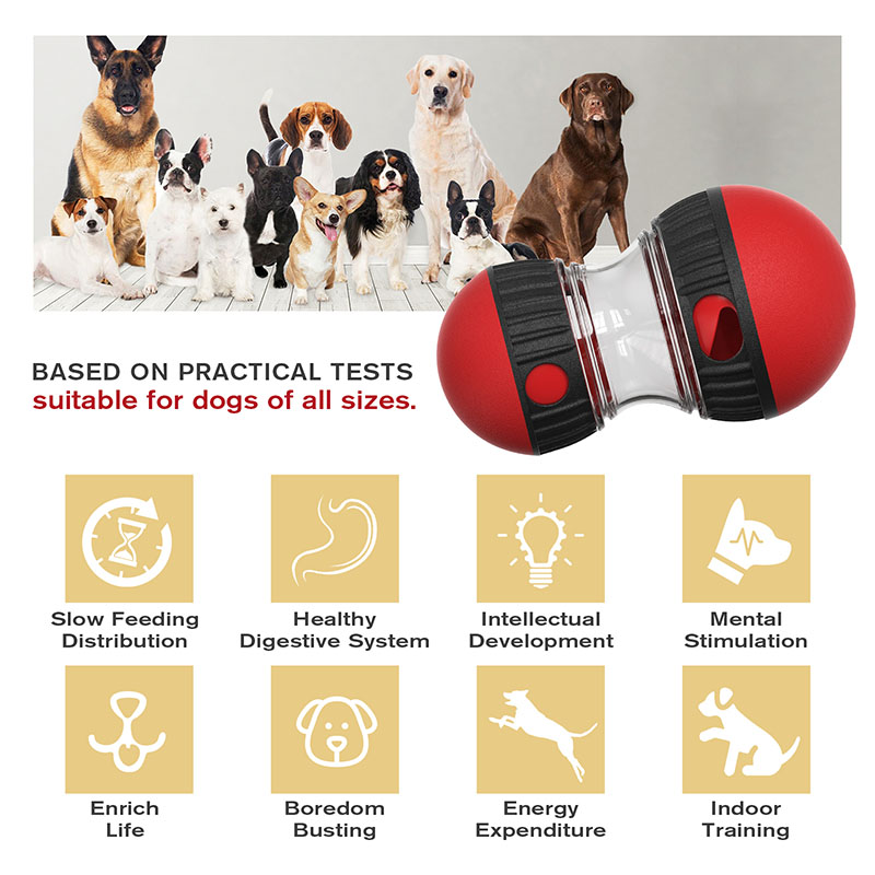 Pet supplies factory home wholesale company popping amazon rolling leaky food ball slow food training slow food dog toys