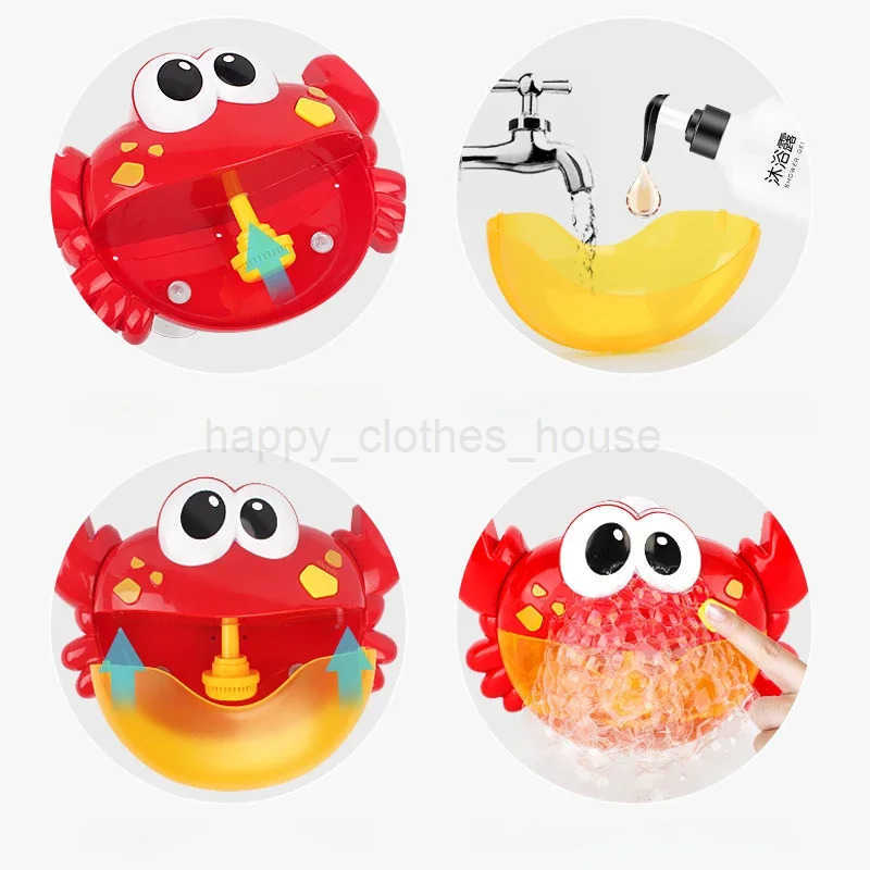 Baby Bath Toys Bubble Machine Crabs Frog Music Kids Bath Toy Bathtub Soap Automatic Bubble Maker Baby Bathroom Toy for ChildrenXJ241207