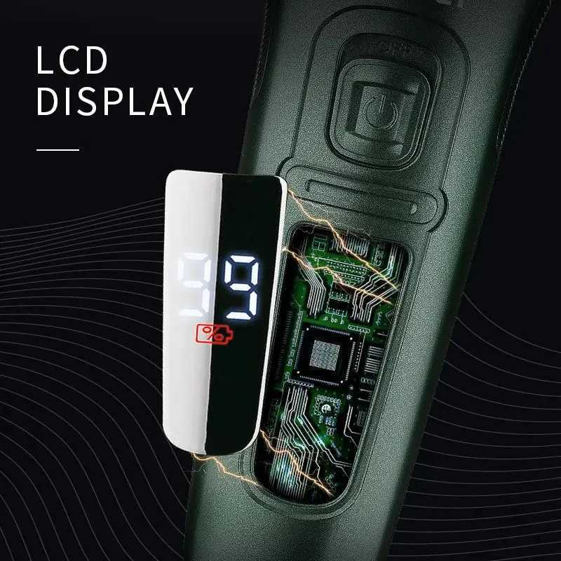 Kemei KM-2805 USB Rechargeable Intelligent Anti Pinch Electric Shaver With Base IPX7 Washable Three Cutter Head Rotary RazorsXJ241207