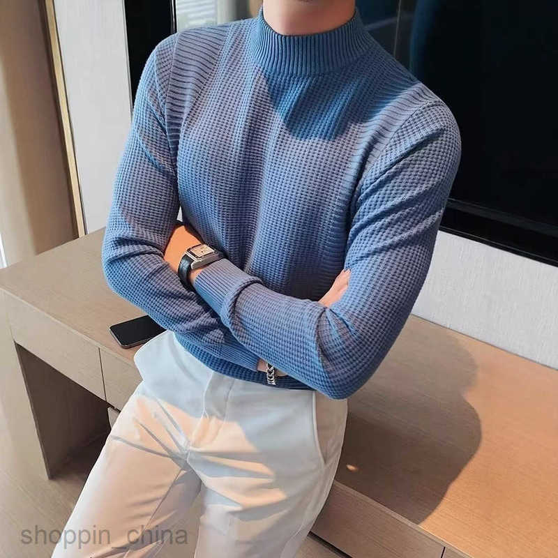 Men's Sweaters Half high neck sweater for men spring and autumn fashion mens clothing 2024 new item high-end autumn and winter mid neck knitted b