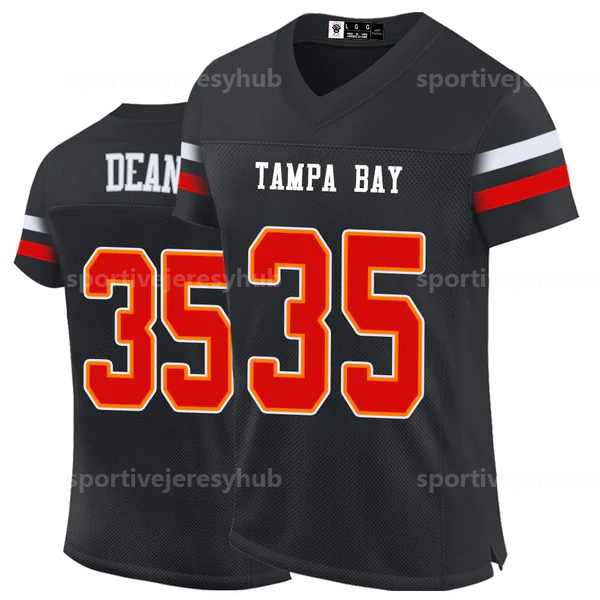 Custom Mens/Youth Football Stitched Jerseys 6 Baker Mayfield 13 MikeEvans 12 TomBrady 25 LeSean Antoine WinfieldJr. Buccaner American Football Jersey
