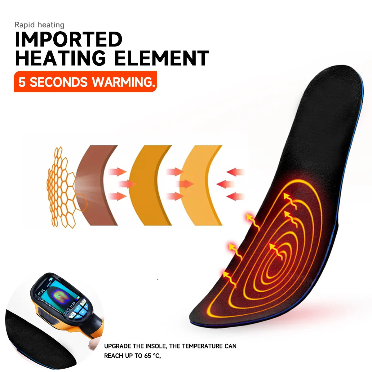 Heating pad - Male and female electric heating pads can be recharged cut heating pads shoe pads 3 heating levels 241206