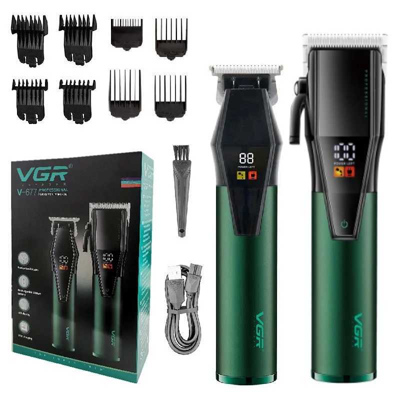 Original VGR Combo Kit Mens Hair Trimmer For Beard Electric Beard Hair Clipper Rechargeable Hair Cutter Machine HaircutXJ241207
