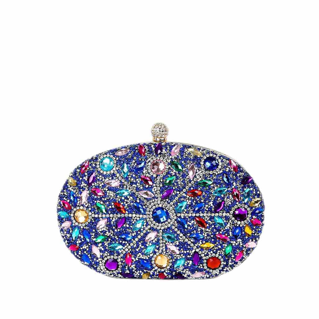 Clutch Bag New Colorful Diamond Egg Style Fashionable Evening Bag Versatile Bag Bridal Dress Qipao Womens Bag 240920