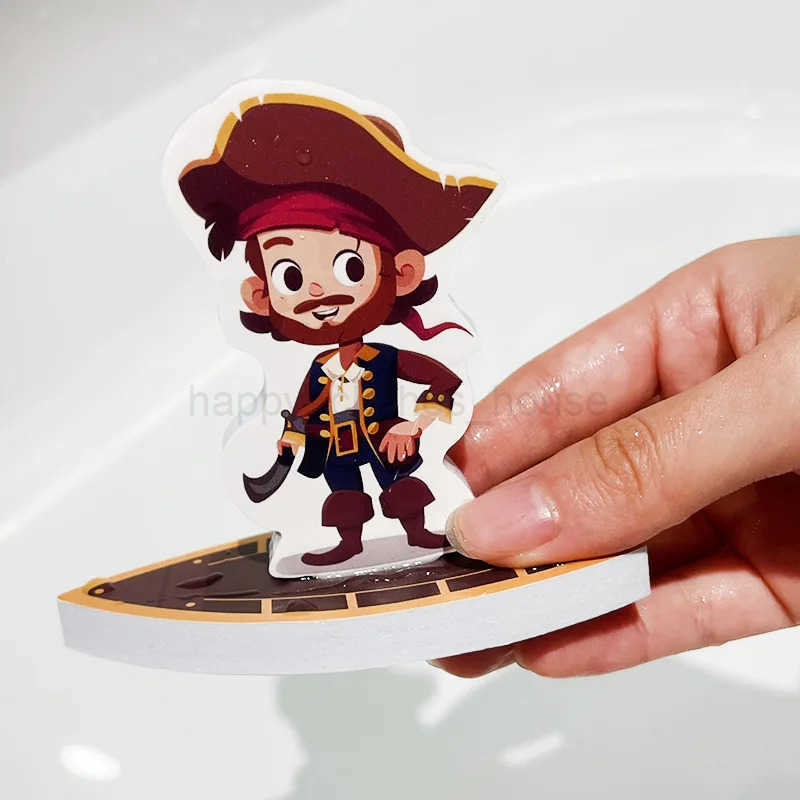 Baby Bath Toys for Kids Soft EVA Paste Sticker Bathroom Toys Cognitive Floating Water Pirate Toys for Boys Girls 2 to 4 5 YearsXJ241207
