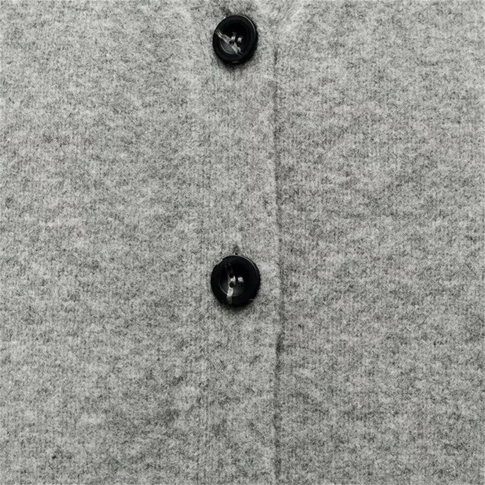 RARF loose soft long sleeved Vneck flat needle knitted cardigan jacket for autumn and winter womens warm top 241203