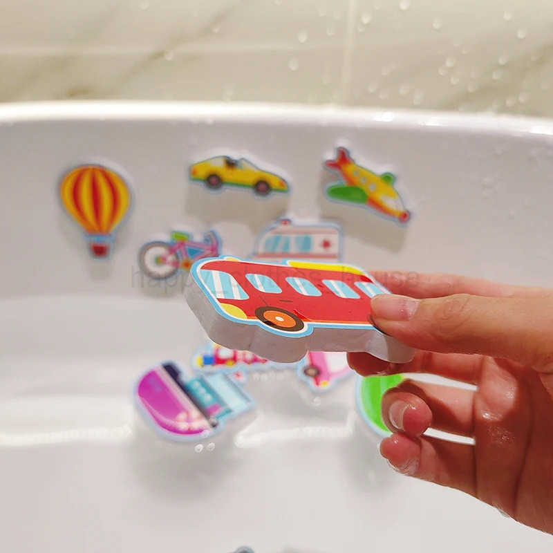 Baby Toy Traffic Bath Toys for Kids Soft EVA Paste Animal Cognitive Floating Bathtub Bathroom Water Toy for Boys Girls 2 3 4 AgeXJ241207