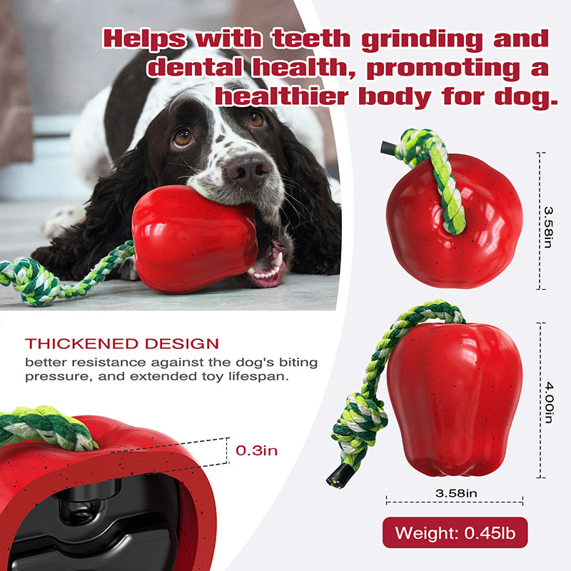 Pet leakage food ball dog teething indoor apple toys dog teething bite can not be broken venting bite-resistant toys