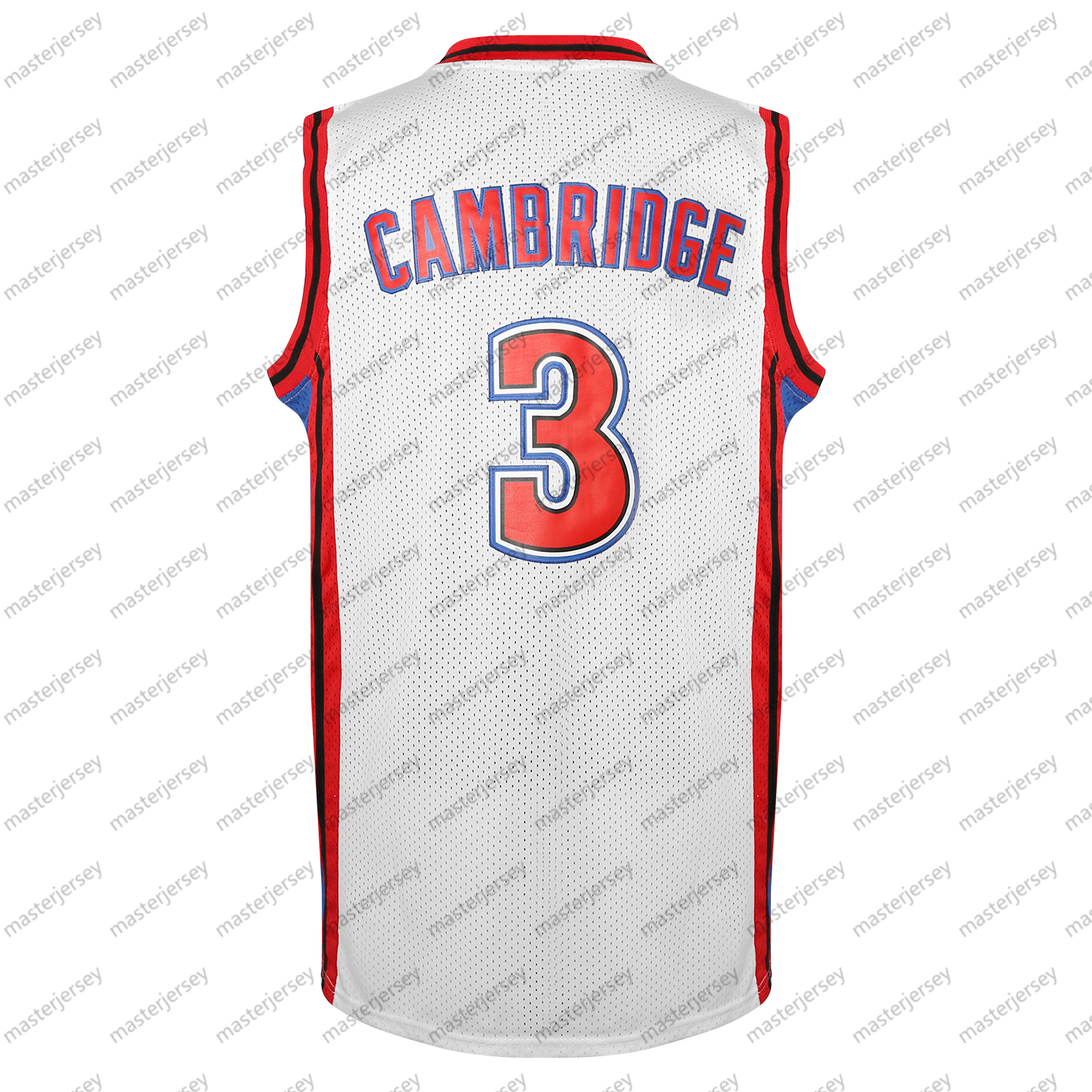 #3 CAMBRIDGE Sports Team Basketball Jersey for Men, Embroidered Letters & Numbers, Crew Neck Sleeveless Training Vest, Loose Fit Athletic Tops for Out