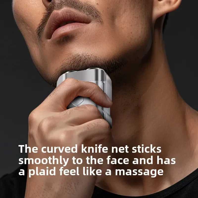 2024 NEW Type-C Rechargable Mini Portable Waterproof Electric Shaver Strong High Speed Long Endurance Suitable Wet and Dry RazorXJ241207