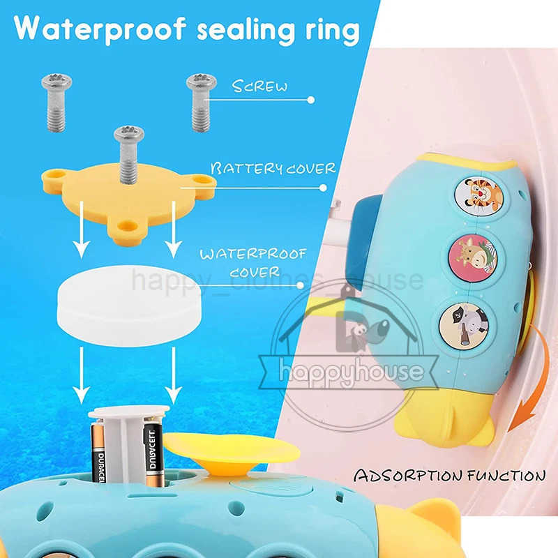 Baby Bath Toys for Kids Electric Submarine Shower Sucker Baby Toys Spray Water Toys Bathtub Toys Sprinkler Baby ShowerXJ242227