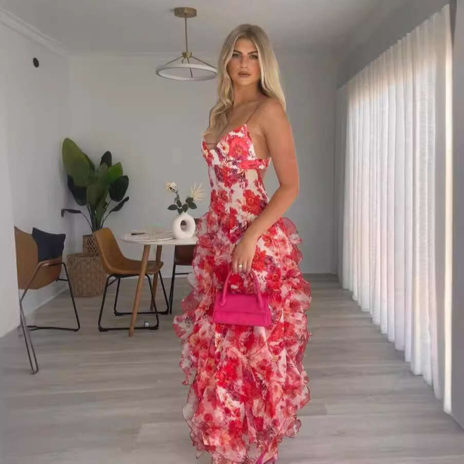 Spring/Summer Off Shoulder European and American Women's Organza Fairy Long Style Evening Dress 2024 New Casual Fashion Trendy Clothing