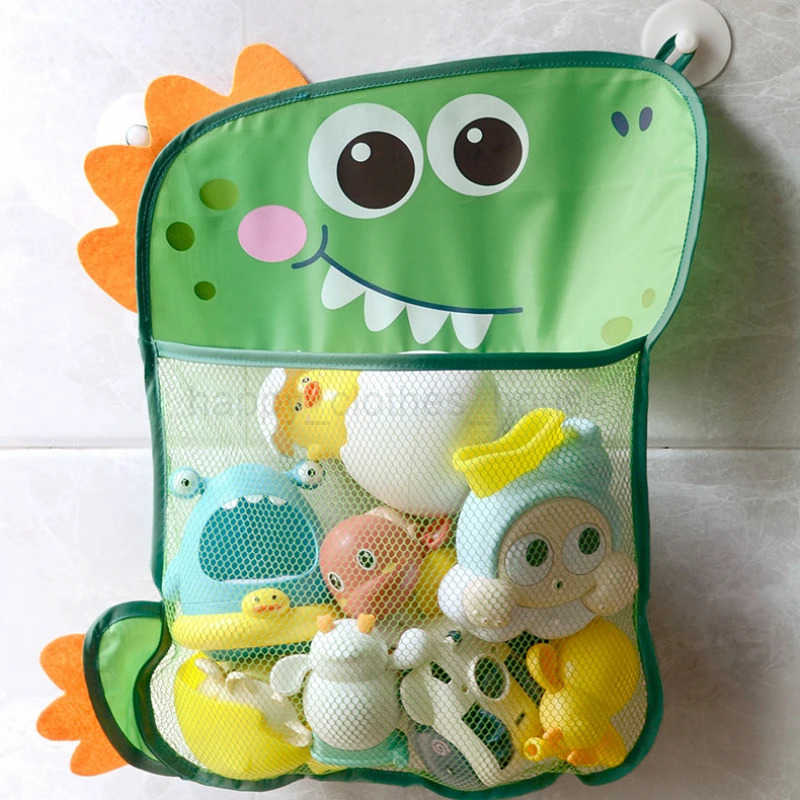 Dinosaur Animal Baby Bath Toys Organizer Kids Tidy Storage Suction Bathroom Bathtub Doll Hanging Bag Basket Mesh Bag Water ToysXJ241207