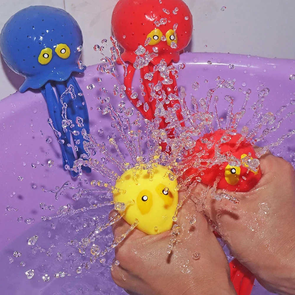 4 Colors Sponge Absorbent Octopus Baby Bath Toys Squeezing Stress Relief Toys Summer Swimming Pool Play Water Toy for ChildrenXJ241715