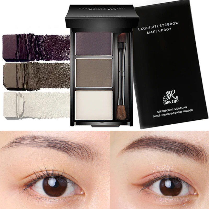 Lasting Eyebrow Powder Waterproof Brow Powder Tint Enhancers Pigment Natrual Eyebrow Shadow Palette with Brush Makeup Cosmetic 241206