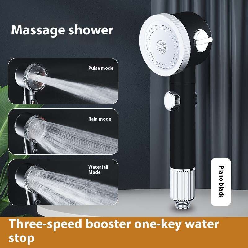 New Type Wearing Boosted Rubbing Handheld Massage Spray Head Silicone Rain Set Pressure Regulating and Water Stopping Shower