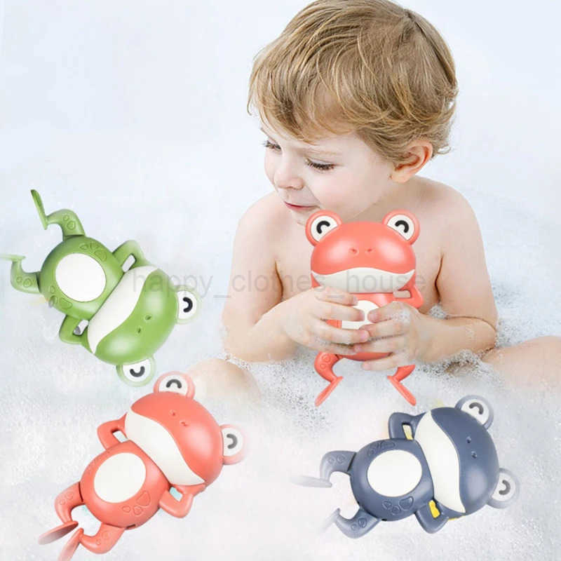 New Bath Toys for Toddlers Chain Clockwork Swim Backstroke Little Frog Baby Bathe Cute Appease Animal Toy Gift Bath Toys KidsXJ241207