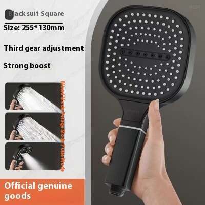 Square filter showerhead, super pressurized handheld household bathroom shower heater, large water volume for showering and bathing