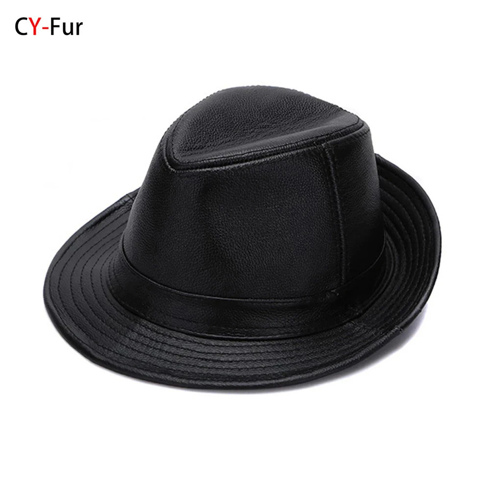 2024 Autumn Mens Genuine Cowboy Leather Hat Mens Fashion Hat Winter Warm Cowboy 100% Genuine Cowboy Leather Hat 241206
