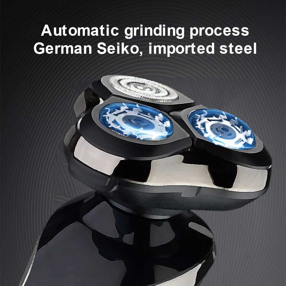 Electric Shavs For Men Led Display Shaver Machine For Mens Clipper Beard Trimmer Rotary Shaver 100% Water Proof Razor ElectricXJ241207