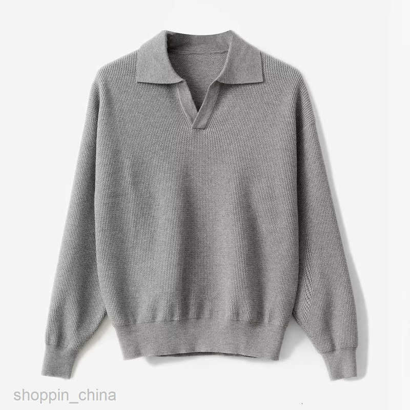Men's Sweaters V-neck knitted sweater pullover sweater thick needle lapel men POLO long sleeved American solid color spring and autumn new top
