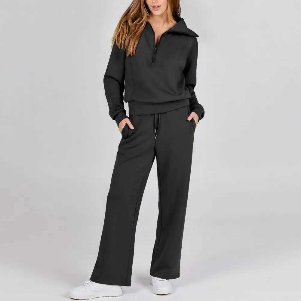 Womens 2 Piece Outfits Sweatsuit Oversized Loose Sweatshirt and Wide Leg Pants Matching Lounge Set Fall TracksuitsC241207