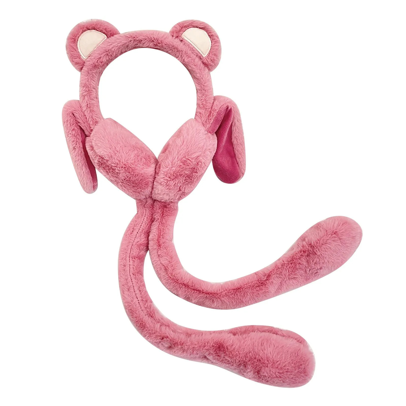 1 pink womens fluffy autumn and winter earmuffs cute and warm mobile airbag bear earmuffs cold earmuffs soft earmuffs daily wear 241205