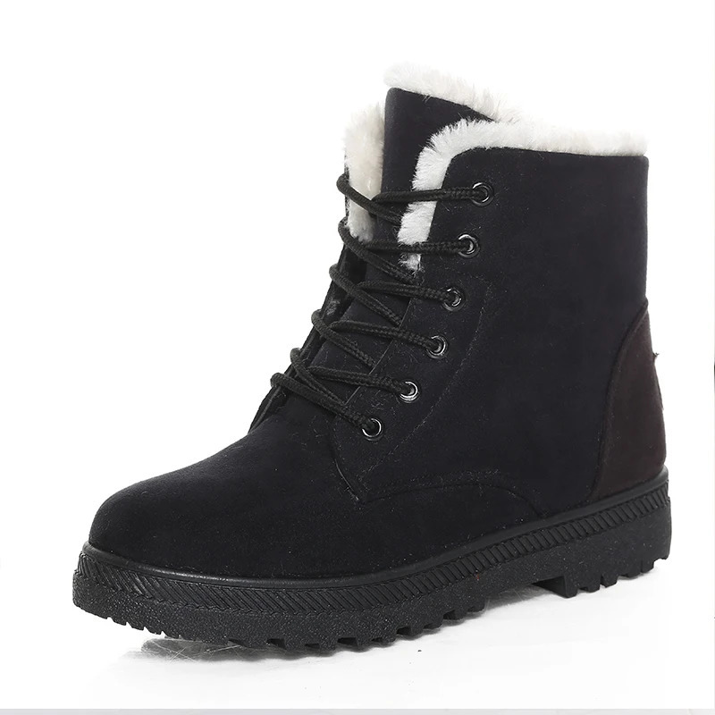 Womens boots Korean style womens winter 2023 snow ankle shoes fur Botas strapless short 241206