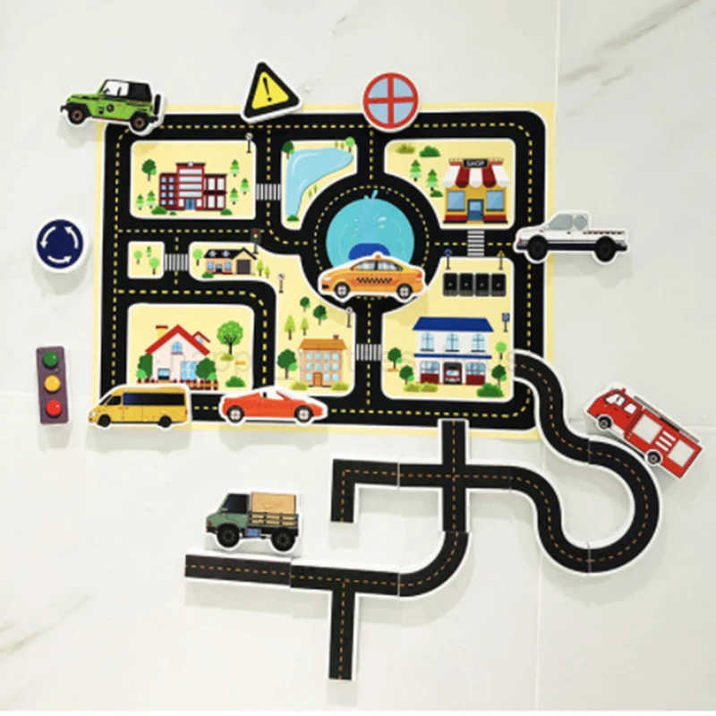 Baby Bathroom Children Water Toy Kids Shower Bathing Water Playing Toys Rail Traffic Vehicle Soft EVA Early Educational Gift TMZXJ241207