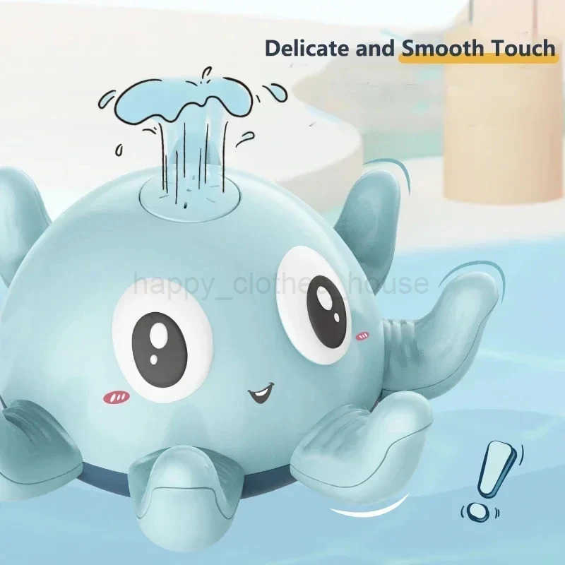 Baby Bath Toys Electric Octopus Automatic Sprinkler Bathtub Toy Swim Pool Bathing Toys with Music LED Light For Kids GiftXJ241207