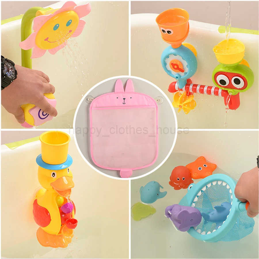 QWZ New Baby Bathroom Mesh Bag Sucker Design For Bath Toys Kids Basket Animal Shapes Cloth Sand Toys Storage Net BagXJ241207